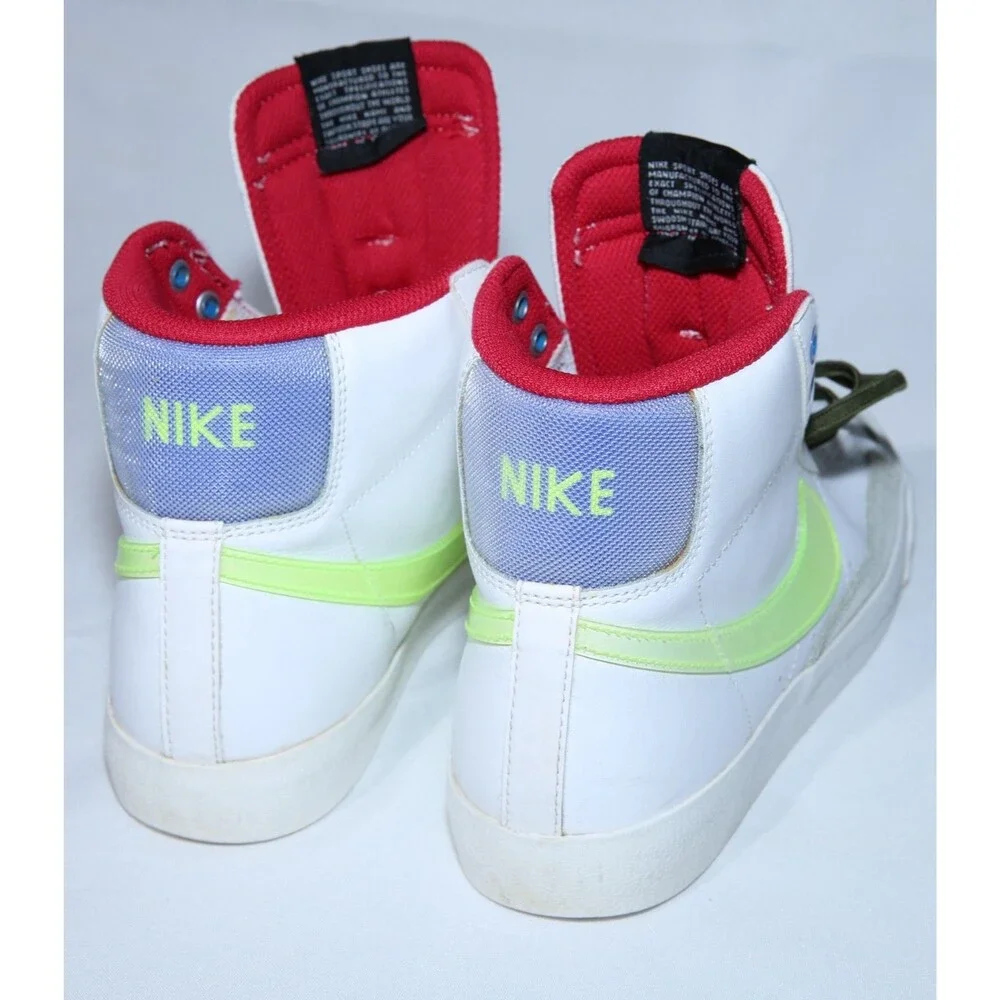 Nike Blazer Mid 77 GS White Volt Royal DV2234-100 Sz 7Y Womens 8.5